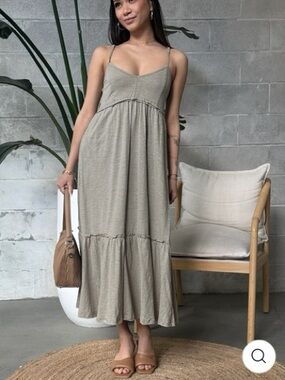 826. ROOM 34 Tiered  Dress in Washed Sage NWT